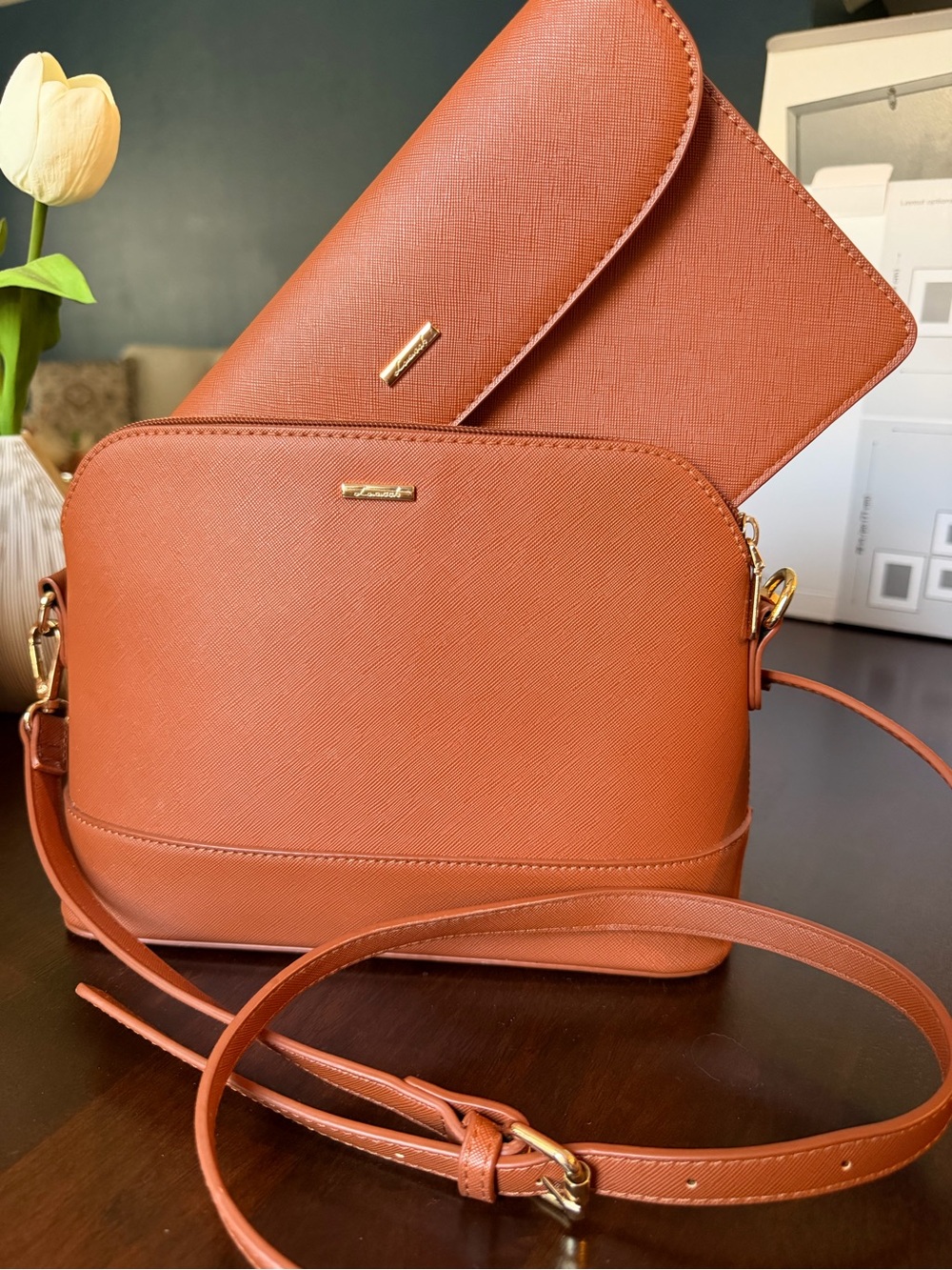 Elegant Tan Crossbody Bag with Matching Wallet - Lovevook